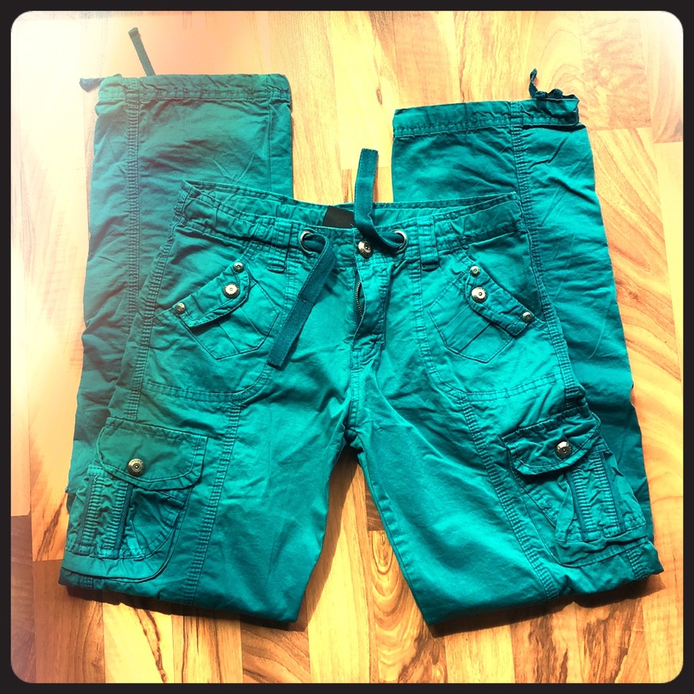 Teal Colored Cargo Pants